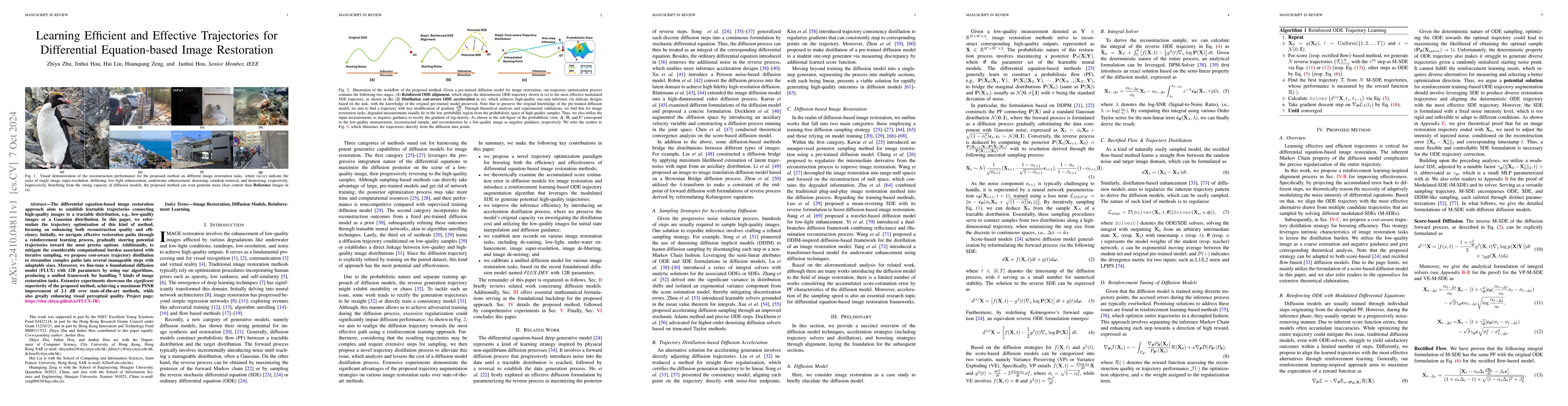 Thumbnail for Learning Efficient and Effective Trajectories for Differential
  Equation-based Image Restoration