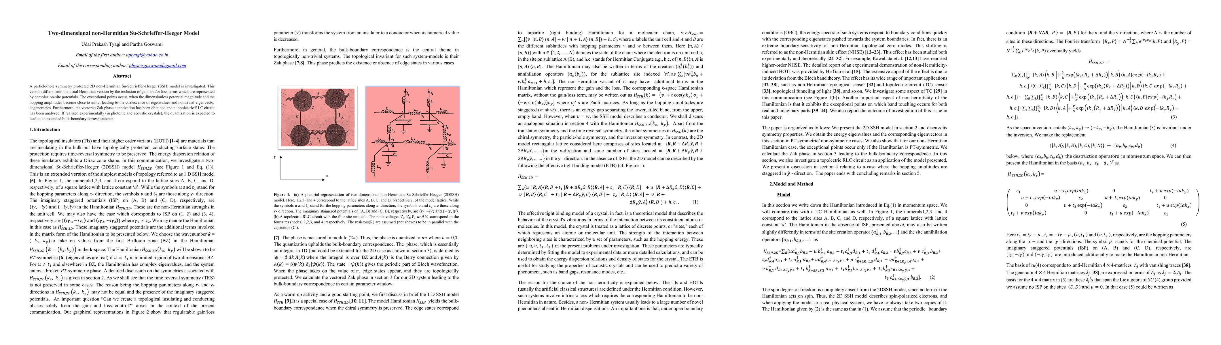 Thumbnail for Two-dimensional non-Hermitian Su-Schrieffer-Heeger Model