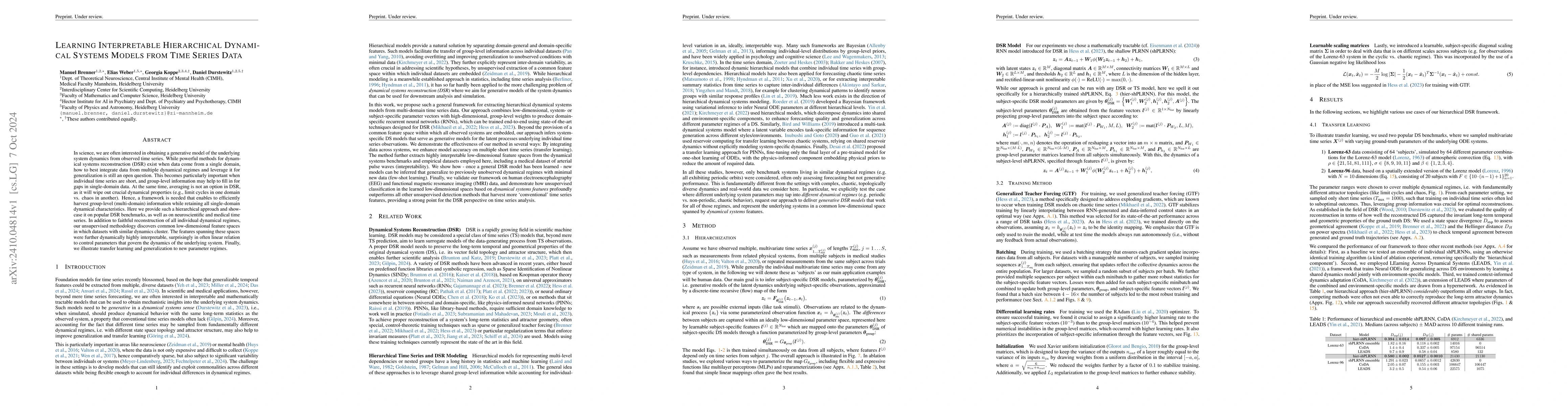 Thumbnail for Learning Interpretable Hierarchical Dynamical Systems Models from Time
  Series Data