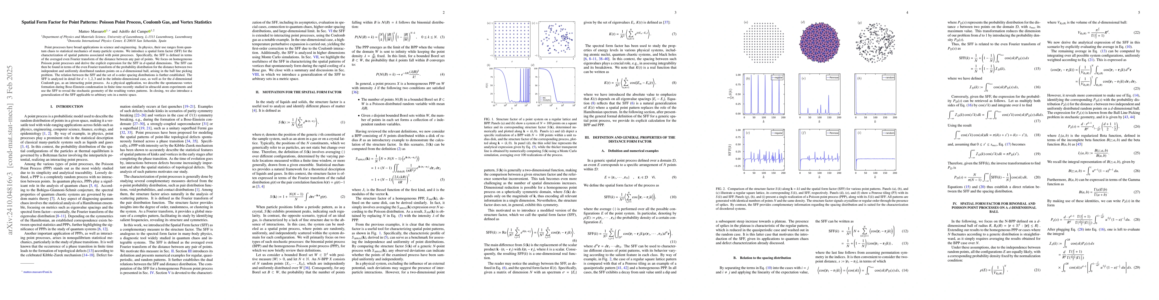 Thumbnail for Spatial Form Factor for Point Patterns: Homogeneous Poisson Point
  Process and Coulomb Gas