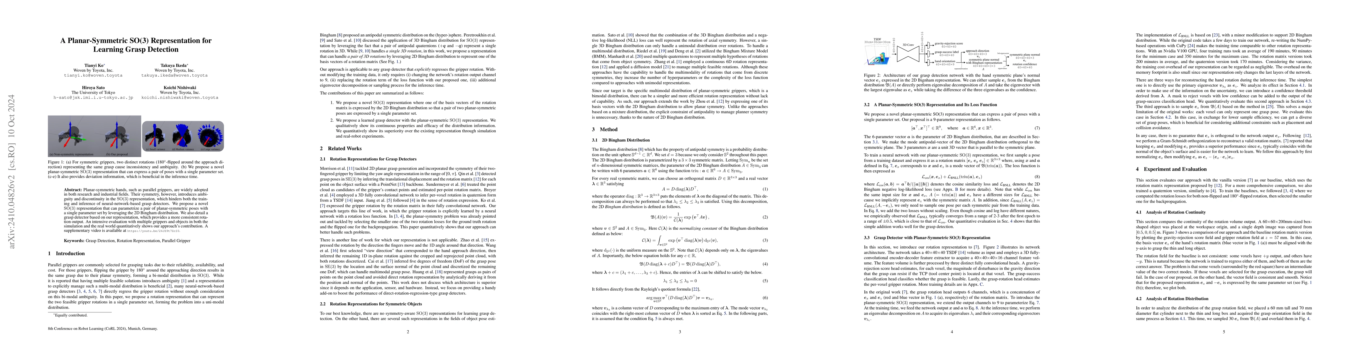 Thumbnail for A Planar-Symmetric SO(3) Representation for Learning Grasp Detection