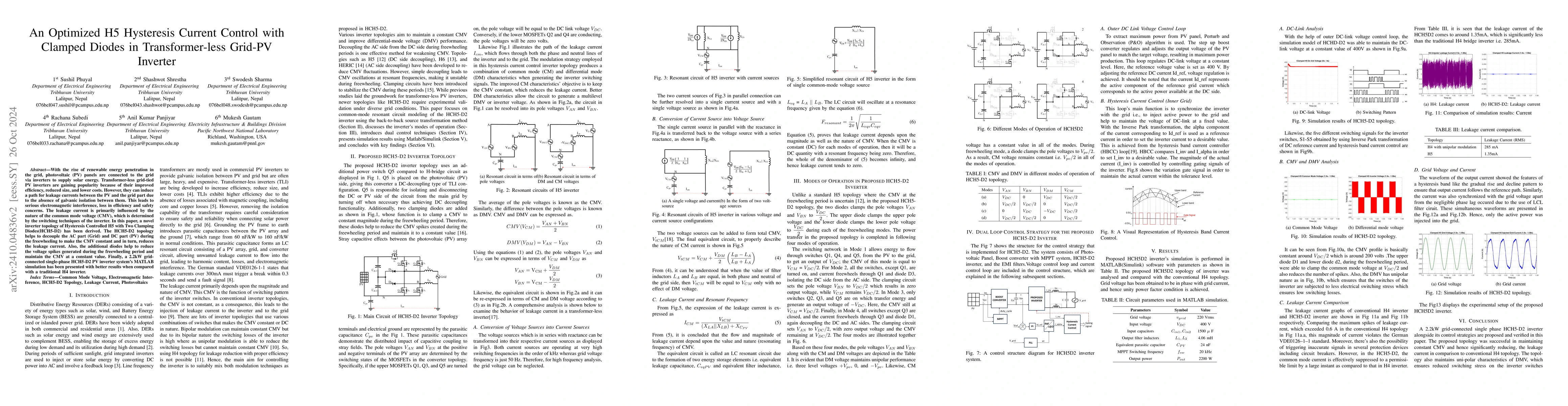 Thumbnail for An Optimized H5 Hysteresis Current Control with Clamped Diodes in
  Transformer-less Grid-PV Inverter