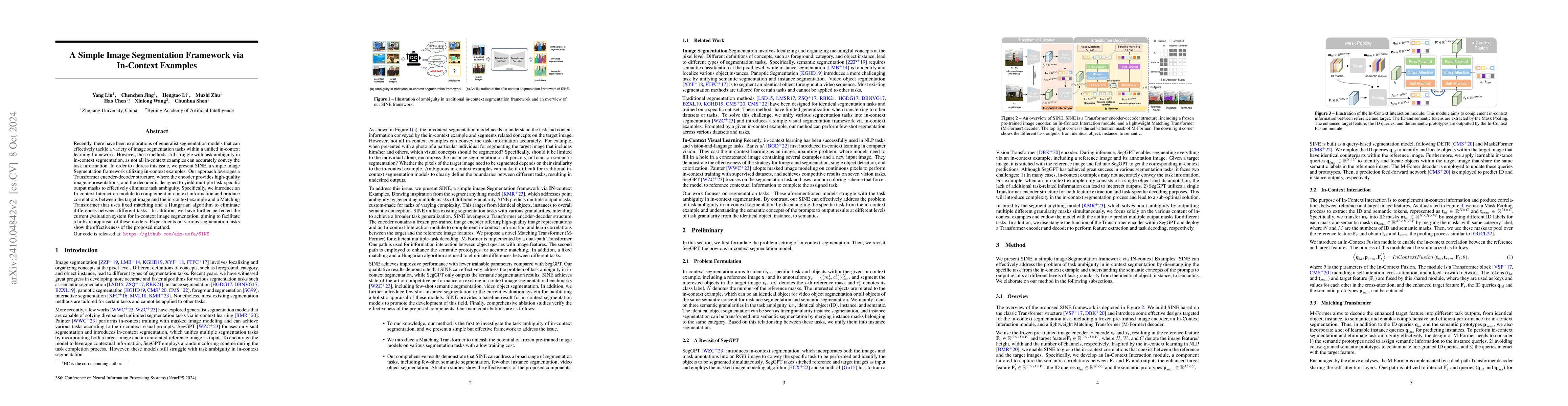 Thumbnail for A Simple Image Segmentation Framework via In-Context Examples