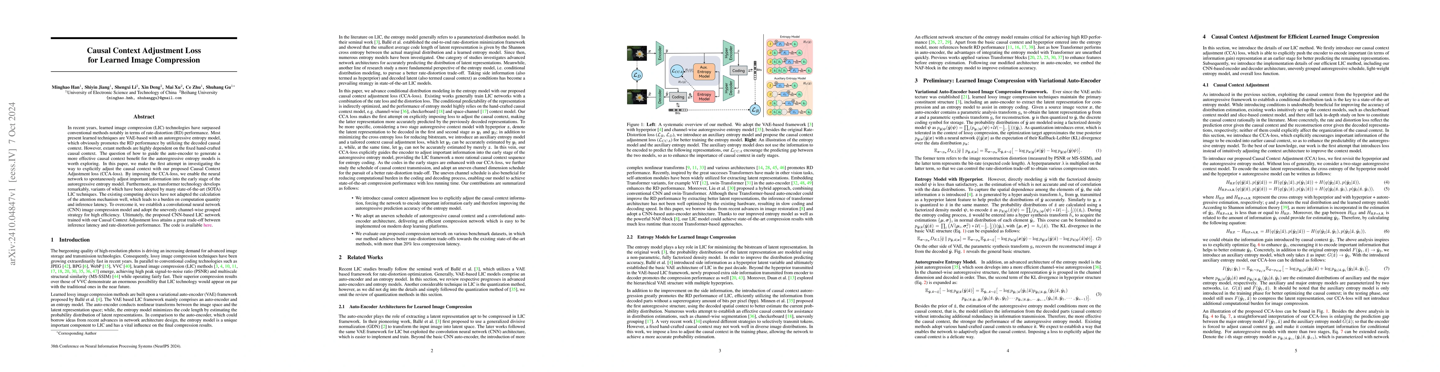 Thumbnail for Causal Context Adjustment Loss for Learned Image Compression