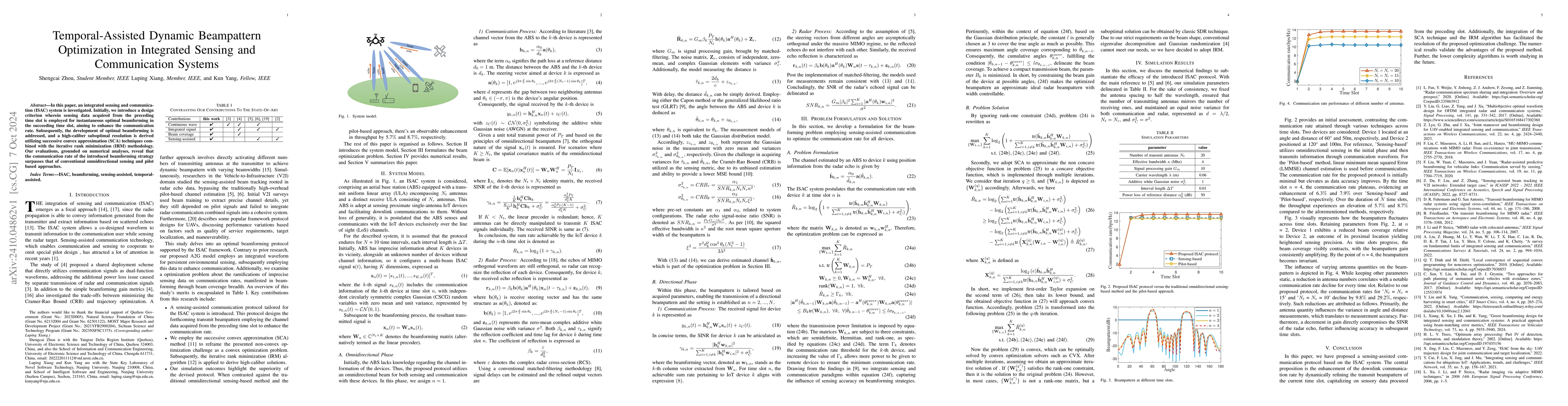Thumbnail for Temporal-Assisted Dynamic Beampattern Optimization in Integrated Sensing
  and Communication Systems