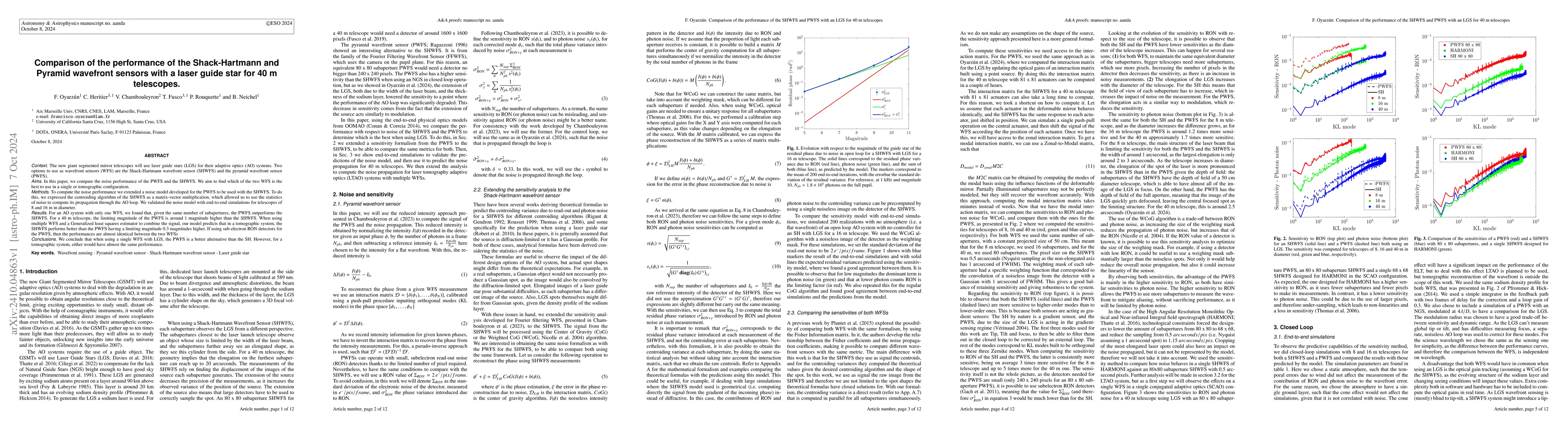 Thumbnail for Performance comparison of the Shack-Hartmann and pyramid wavefront
  sensors with a laser guide star for 40 m telescopes