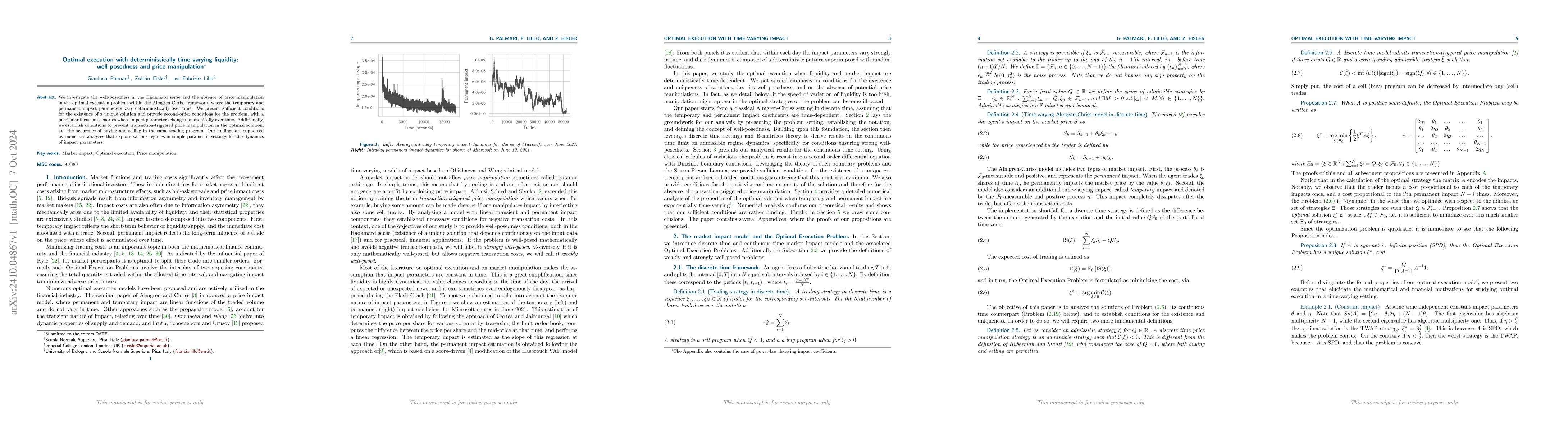 Thumbnail for Optimal execution with deterministically time varying liquidity: well
  posedness and price manipulation