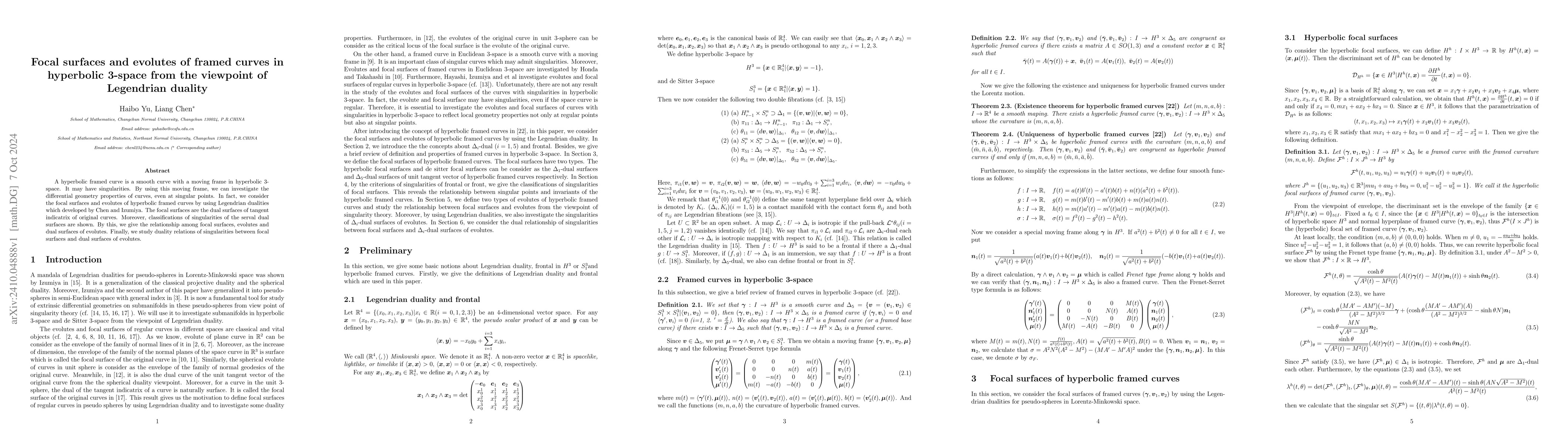 Thumbnail for Focal surfaces and evolutes of framed curves in hyperbolic 3-space from
  the viewpoint of Legendrian duality