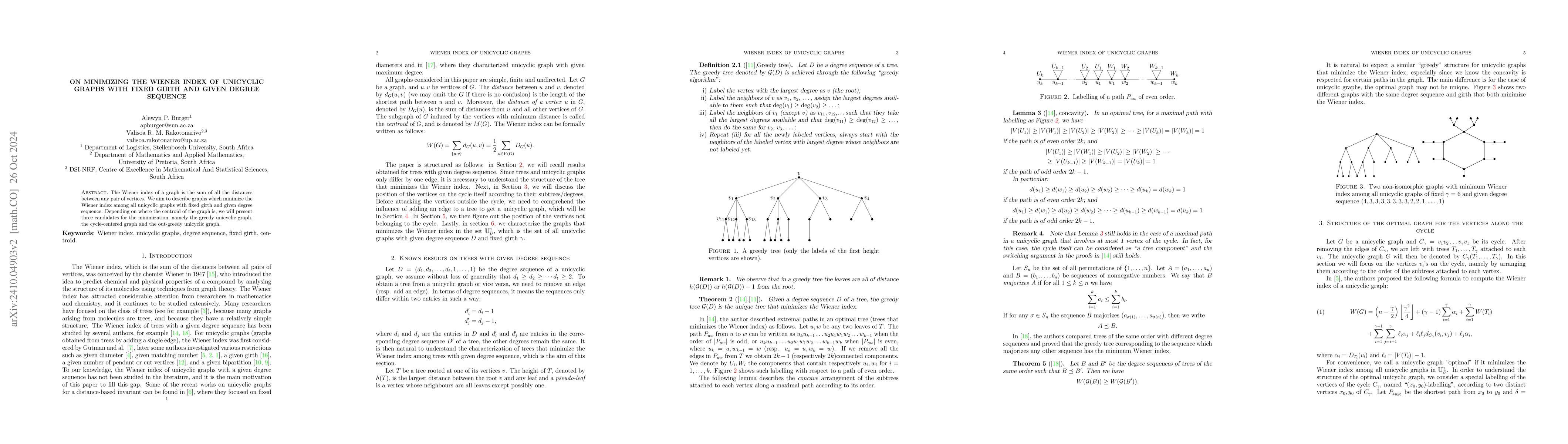 Thumbnail for On minimizing the Wiener index of unicyclic graphs with fixed girth and
  given degree sequence
