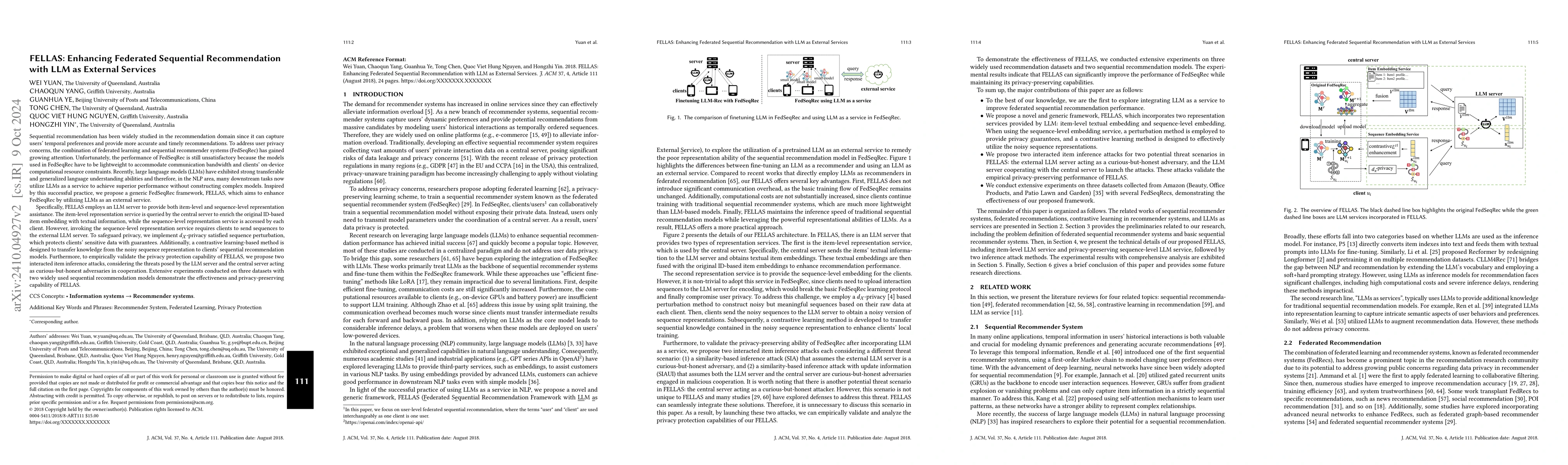 Thumbnail for FELLAS: Enhancing Federated Sequential Recommendation with LLM as
  External Services