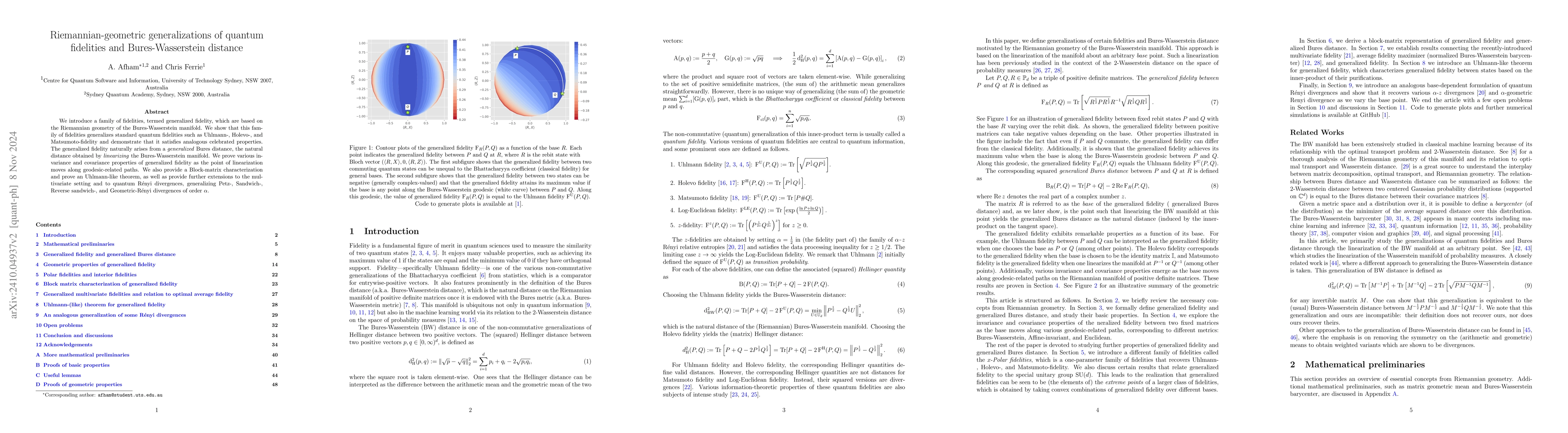 Thumbnail for Riemannian-geometric generalizations of quantum fidelities and
  Bures-Wasserstein distance