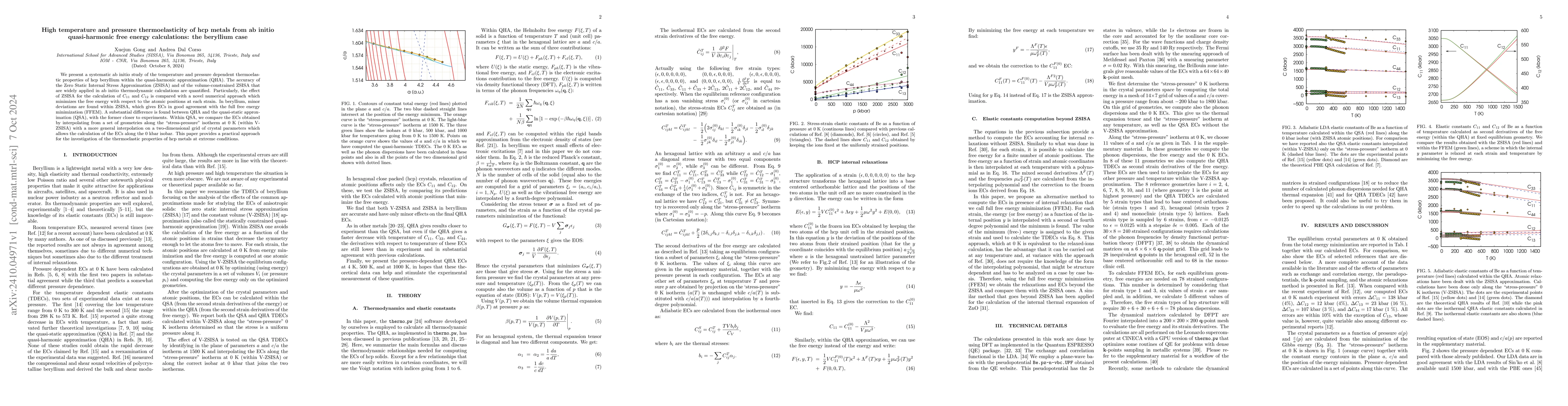 Thumbnail for High temperature and pressure thermoelasticity of hcp metals from ab
  initio quasi-harmonic free energy calculations: the beryllium case