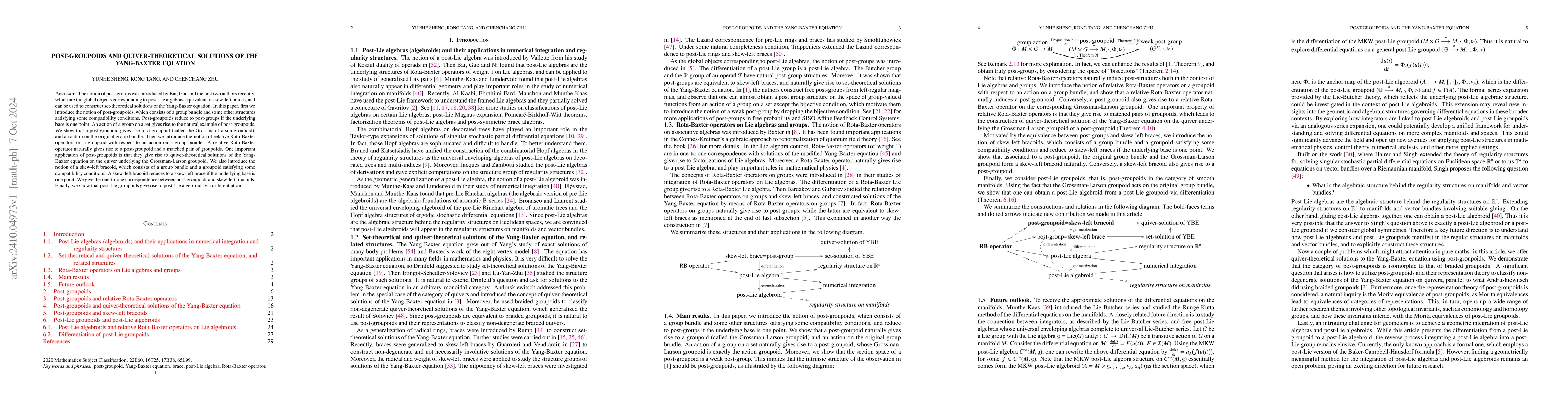 Thumbnail for Post-groupoids and quiver-theoretical solutions of the Yang-Baxter
  equation