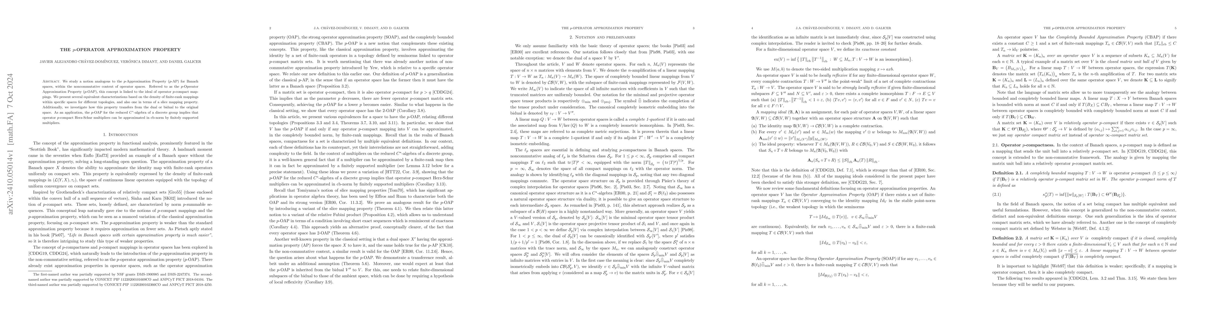 Thumbnail for The $p$-Operator Approximation Property