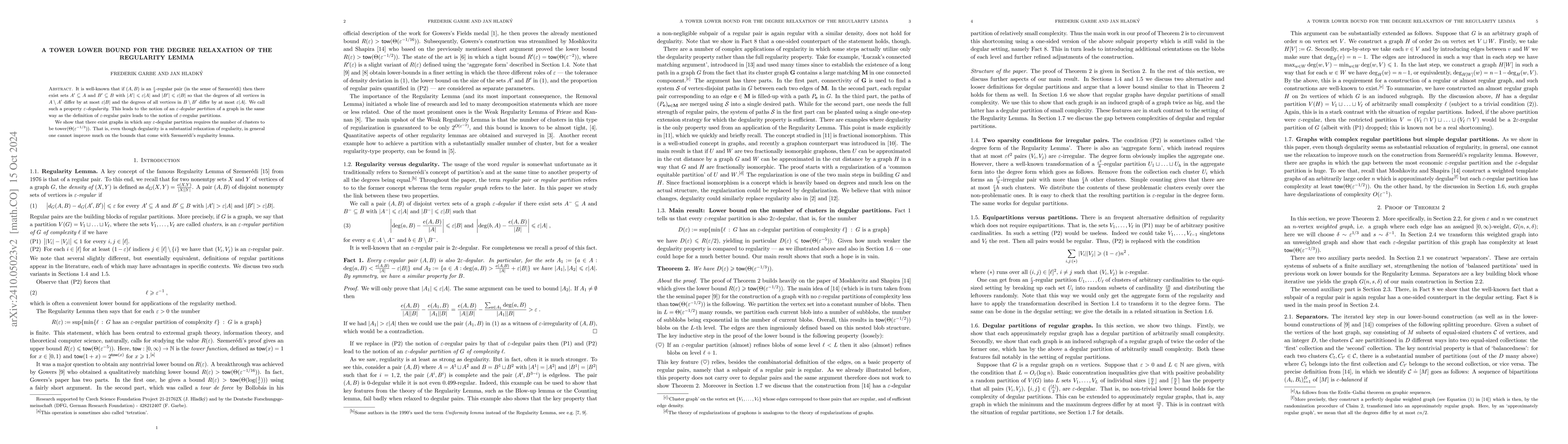 Thumbnail for A tower lower bound for the degree relaxation of the Regularity Lemma