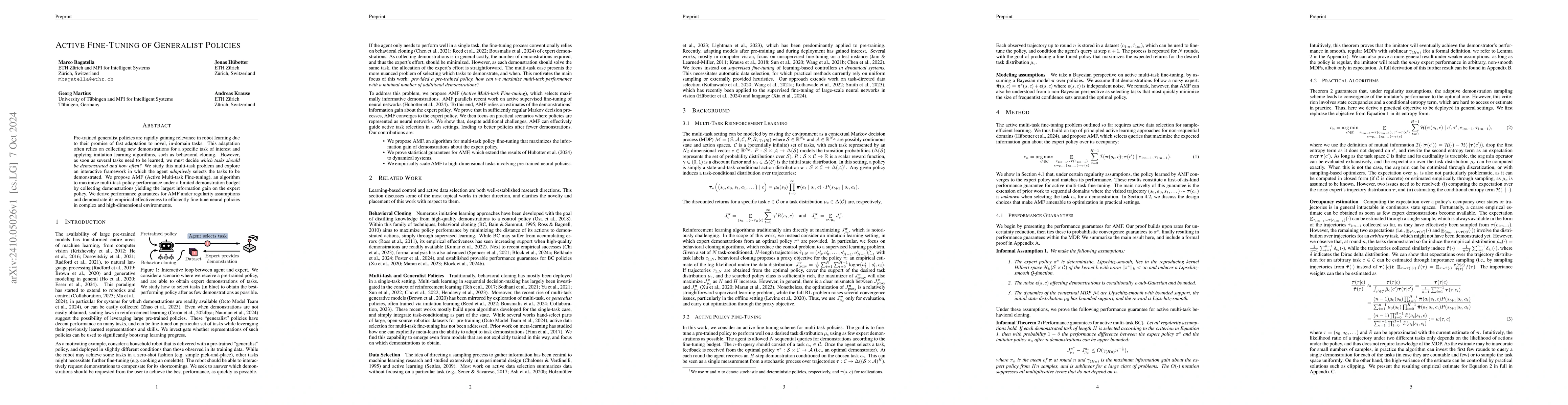 Thumbnail for Active Fine-Tuning of Generalist Policies