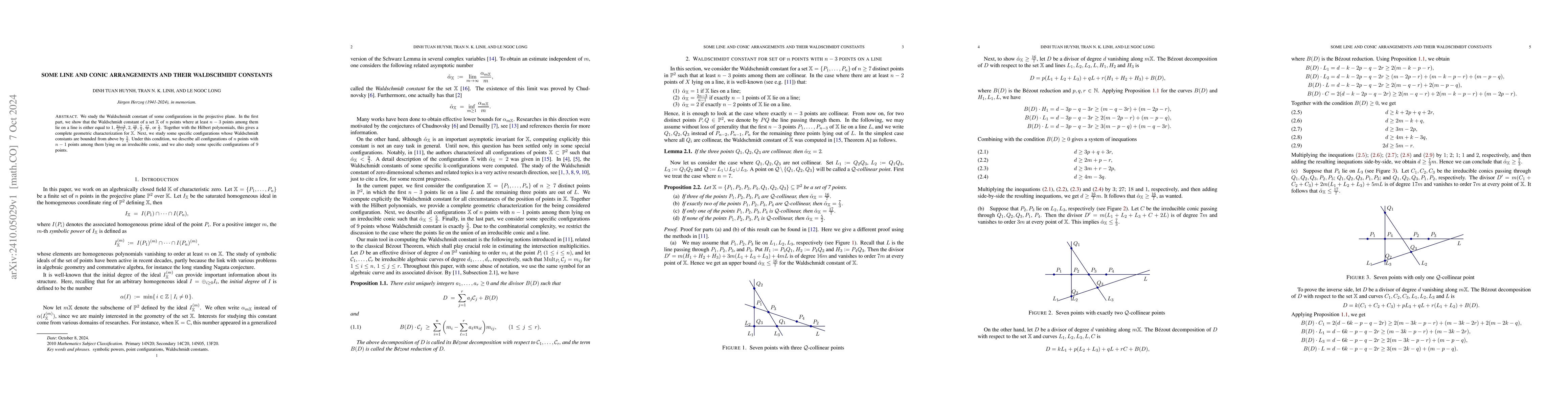 Thumbnail for Some line and conic arrangements and their Waldschmidt constants