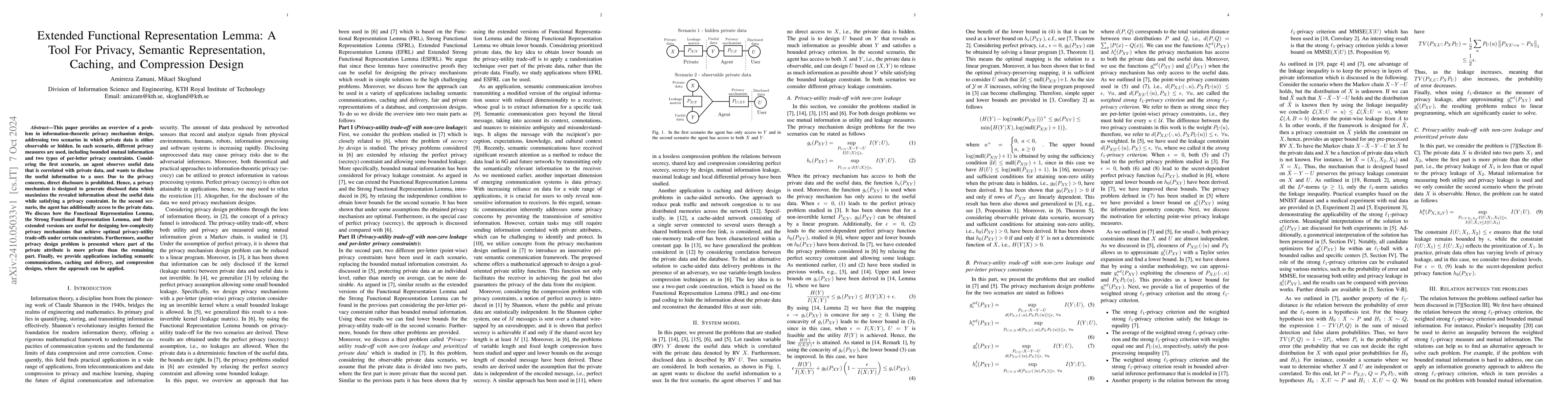 Thumbnail for Extended Functional Representation Lemma: A Tool For Privacy, Semantic
  Representation, Caching, and Compression Design