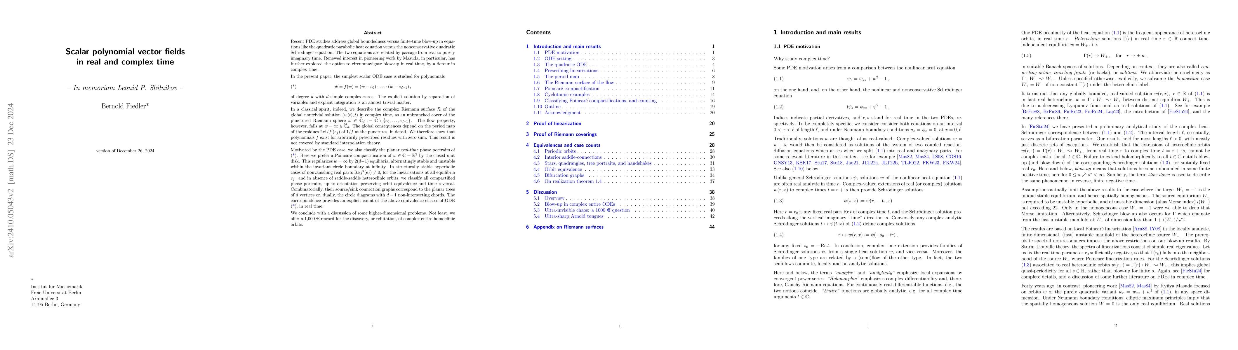 Thumbnail for Scalar polynomial vector fields in real and complex time