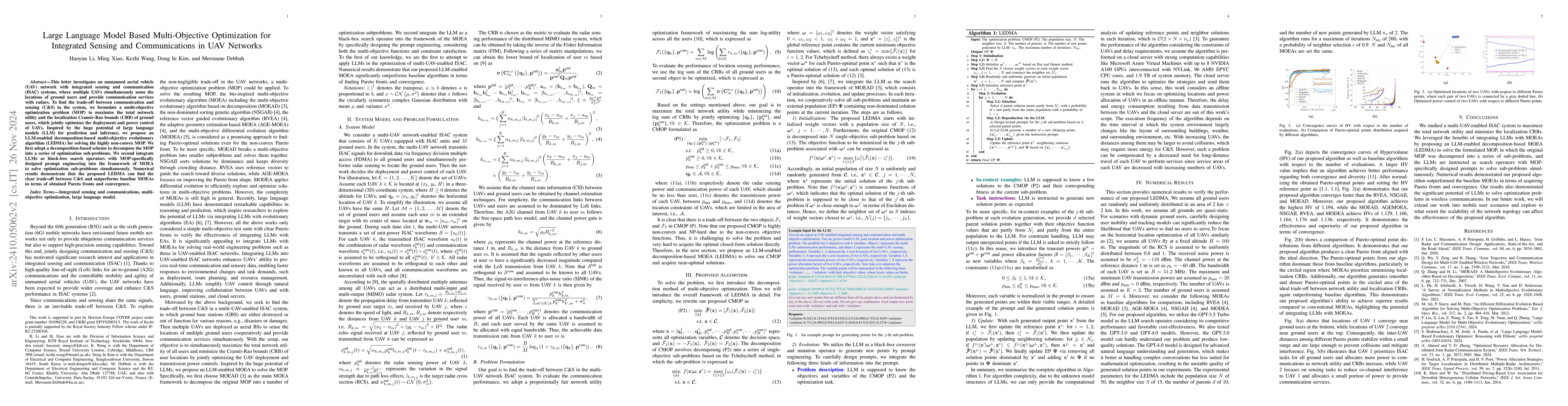 Thumbnail for Large Language Model Based Multi-Objective Optimization for Integrated
  Sensing and Communications in UAV Networks