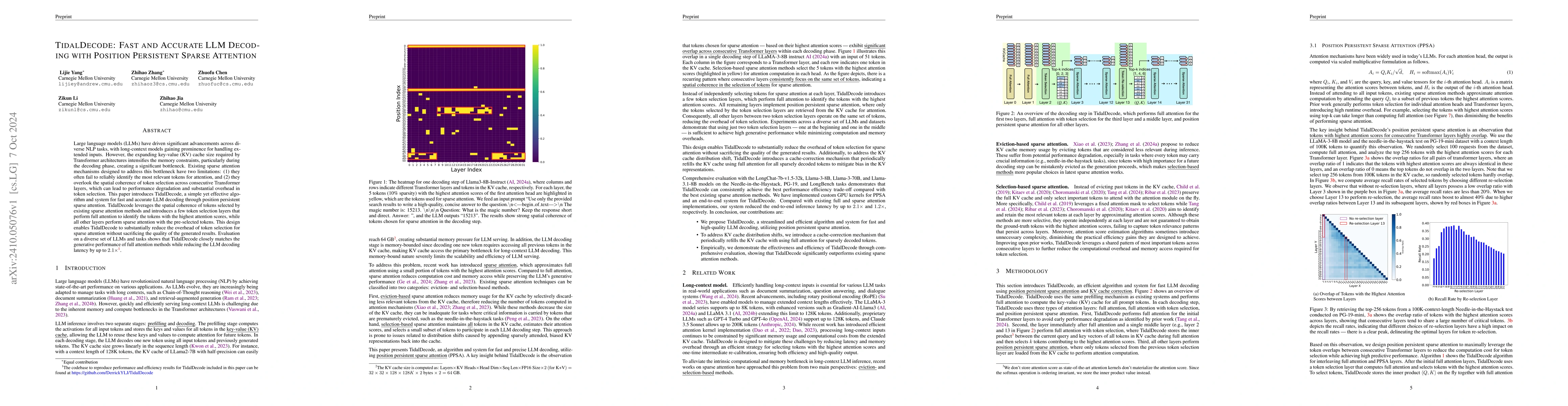Thumbnail for TidalDecode: Fast and Accurate LLM Decoding with Position Persistent
  Sparse Attention