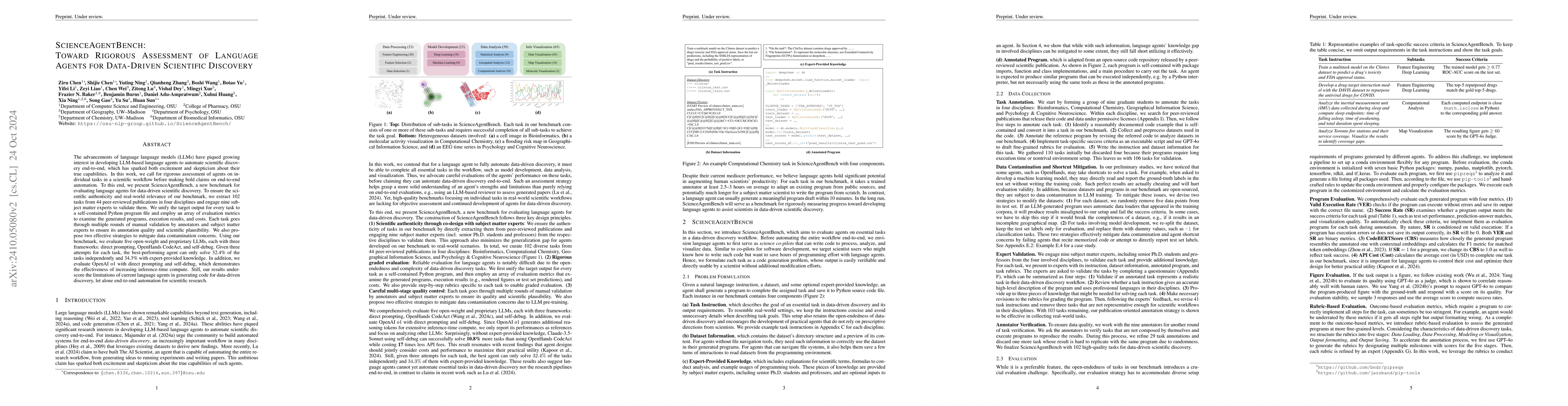 Thumbnail for ScienceAgentBench: Toward Rigorous Assessment of Language Agents for
  Data-Driven Scientific Discovery