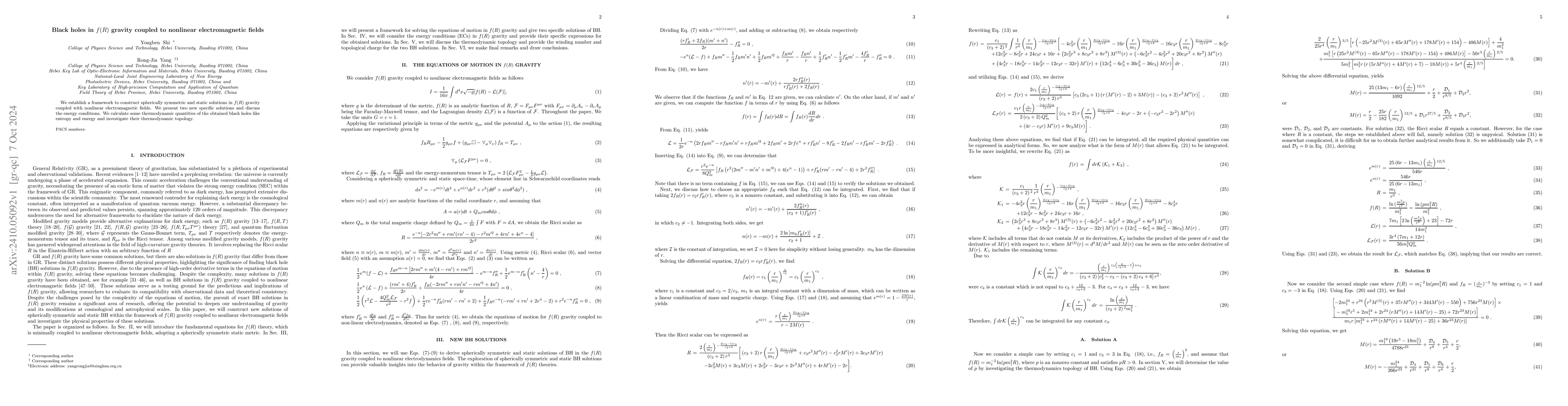 Thumbnail for Black holes in $f(R)$ gravity coupled to nonlinear electromagnetic
  fields