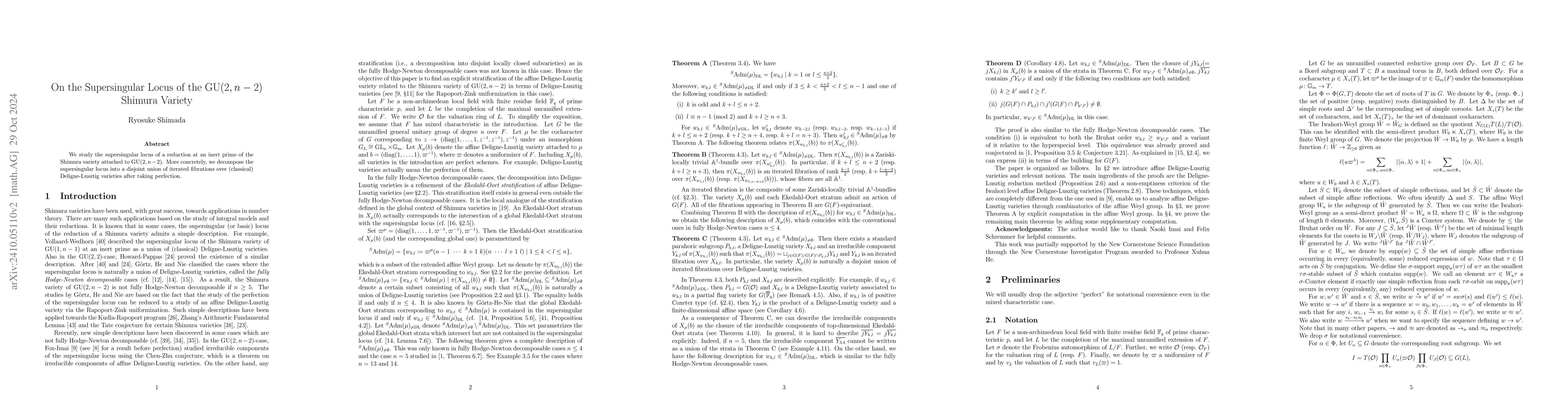 Thumbnail for On the Supersingular Locus of the $\mathrm{GU}(2,n-2)$ Shimura Variety