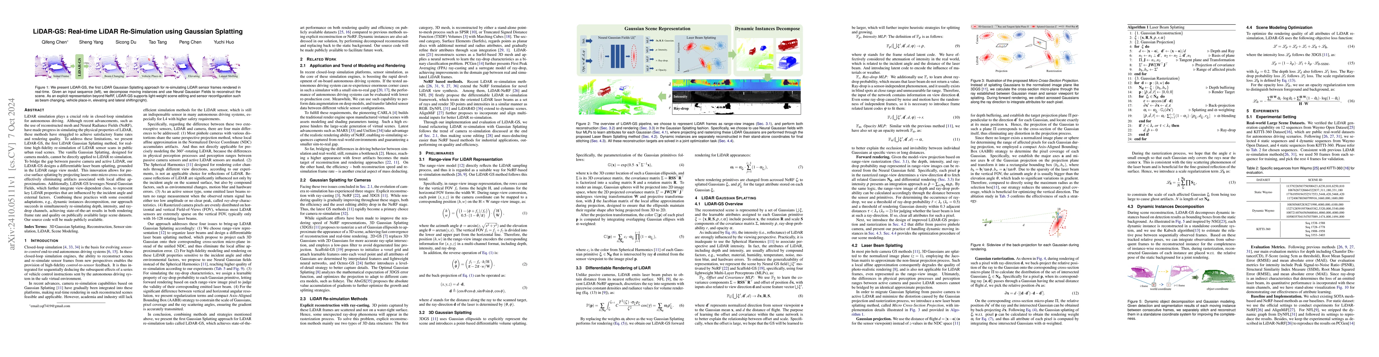 Thumbnail for LiDAR-GS:Real-time LiDAR Re-Simulation using Gaussian Splatting