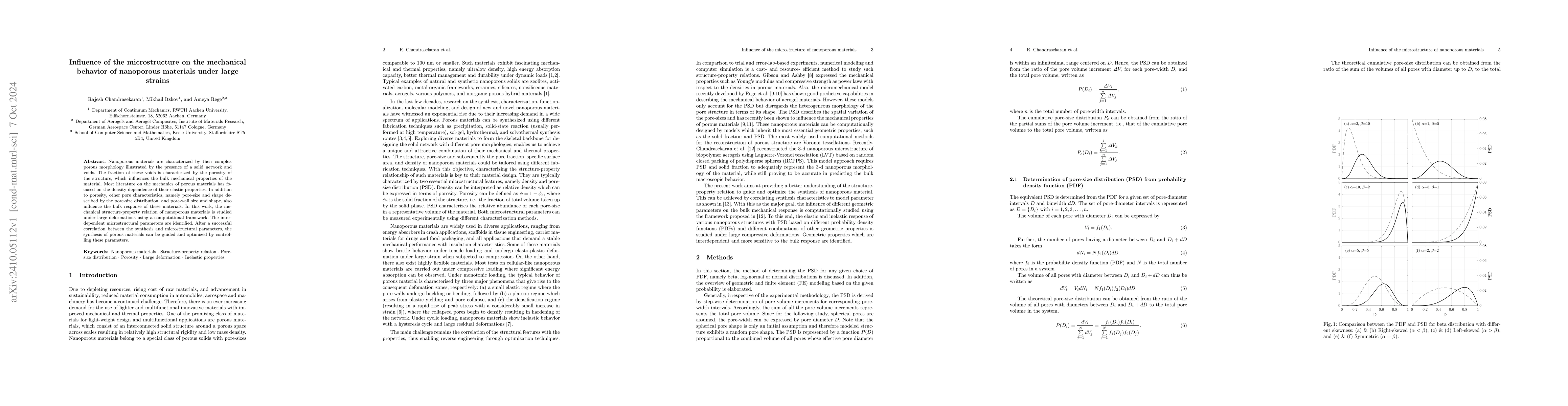Thumbnail for Influence of the microstructure on the mechanical behavior of nanoporous
  materials under large strains