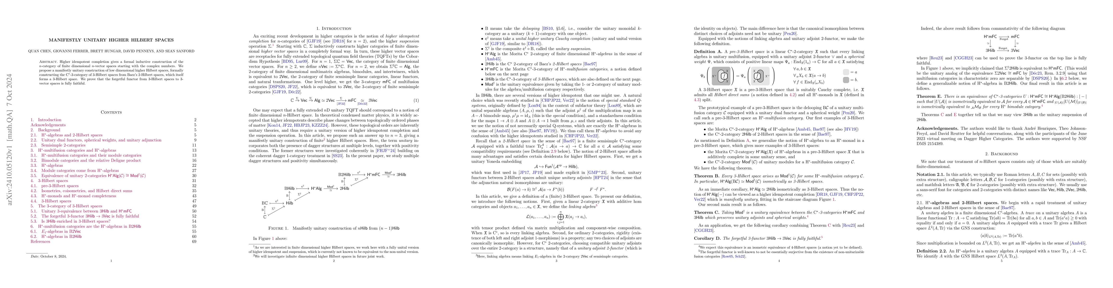 Thumbnail for Manifestly unitary higher Hilbert spaces