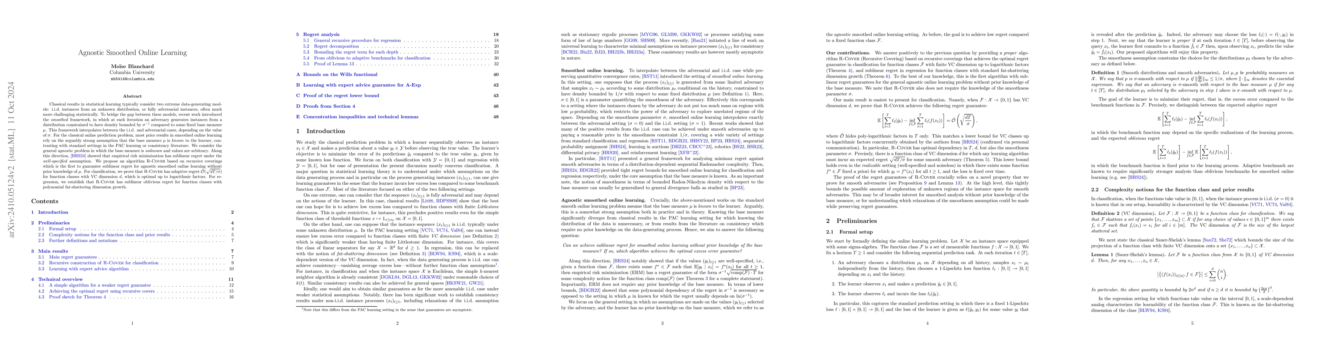 Thumbnail for Agnostic Smoothed Online Learning