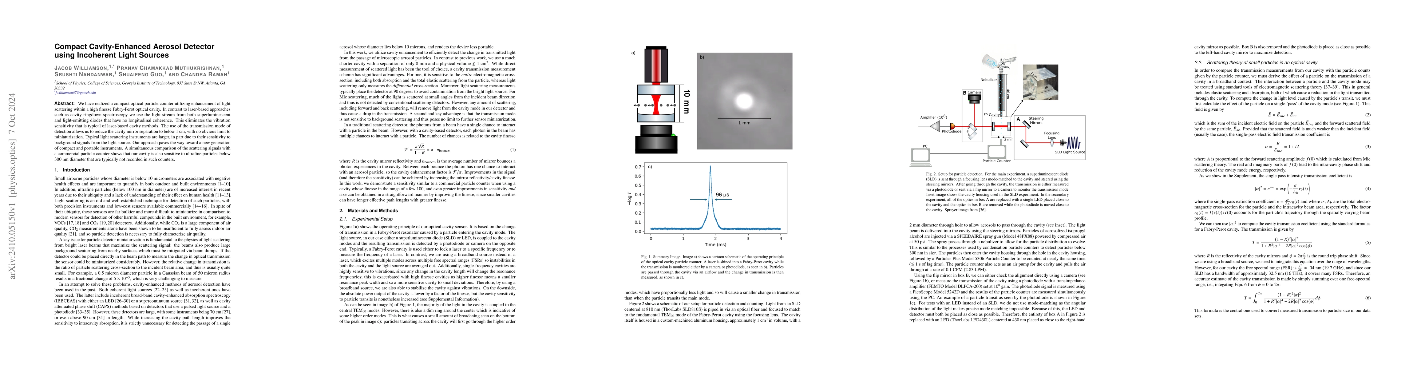 Thumbnail for Compact Cavity-Enhanced Aerosol Detector using Incoherent Light Sources