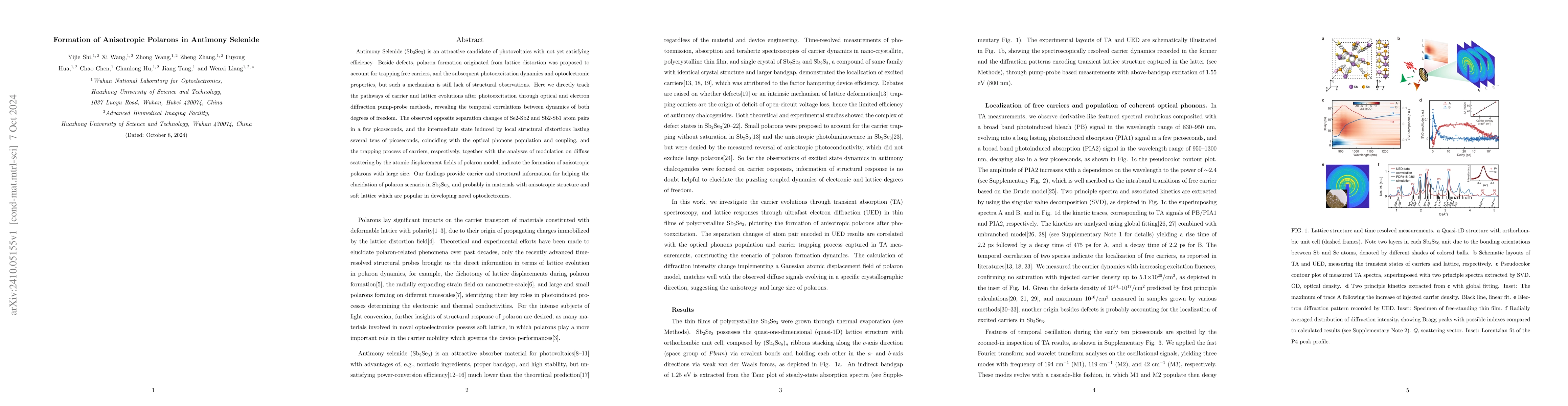 Thumbnail for Formation of Anisotropic Polarons in Antimony Selenide