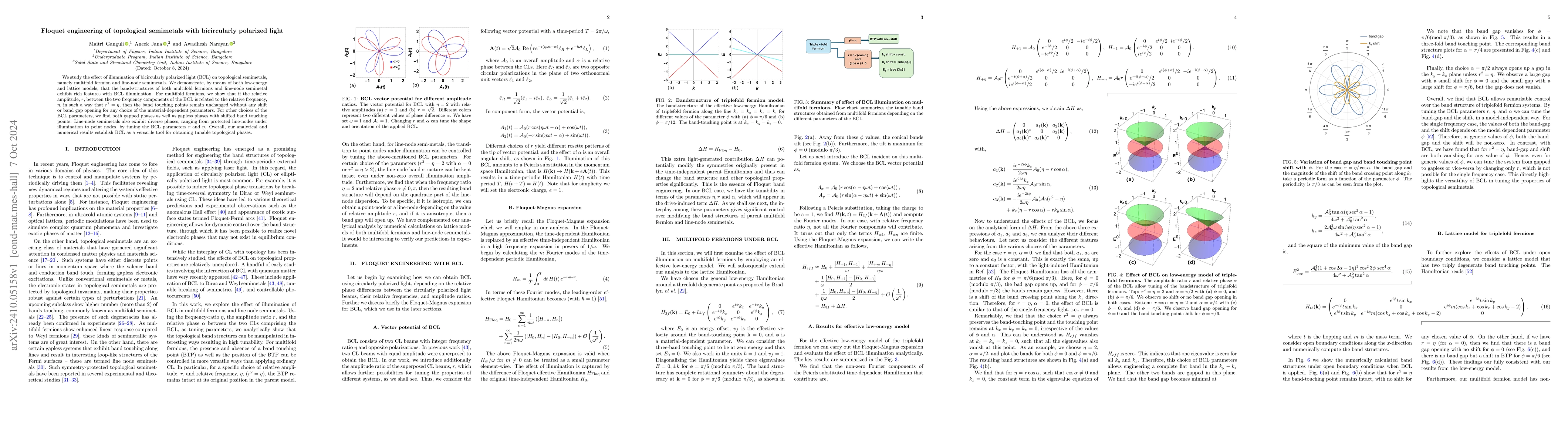 Thumbnail for Floquet engineering of topological semimetals with bicircularly
  polarized light