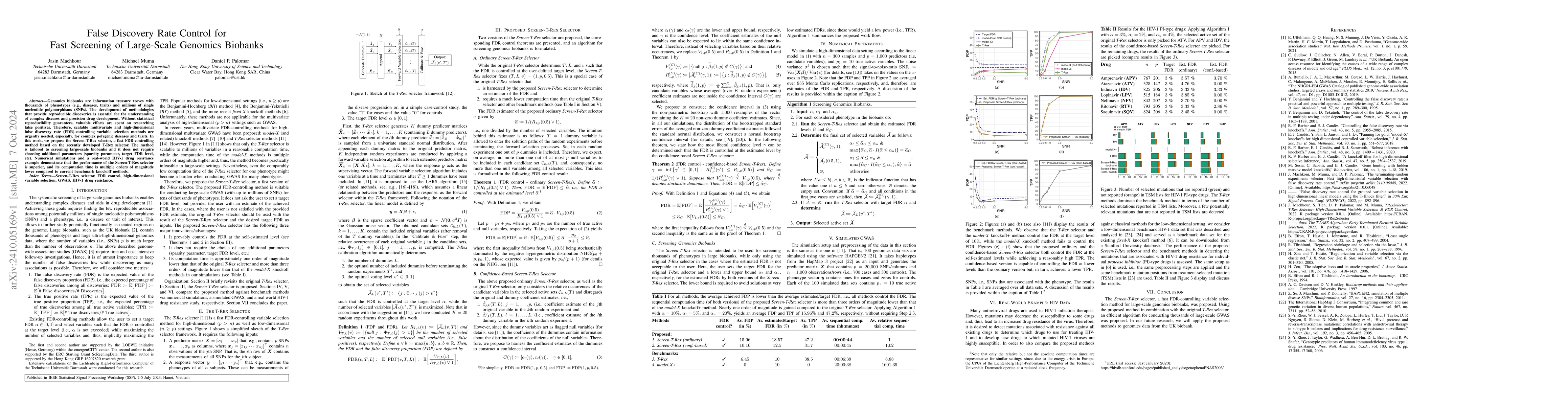 Thumbnail for False Discovery Rate Control for Fast Screening of Large-Scale Genomics
  Biobanks