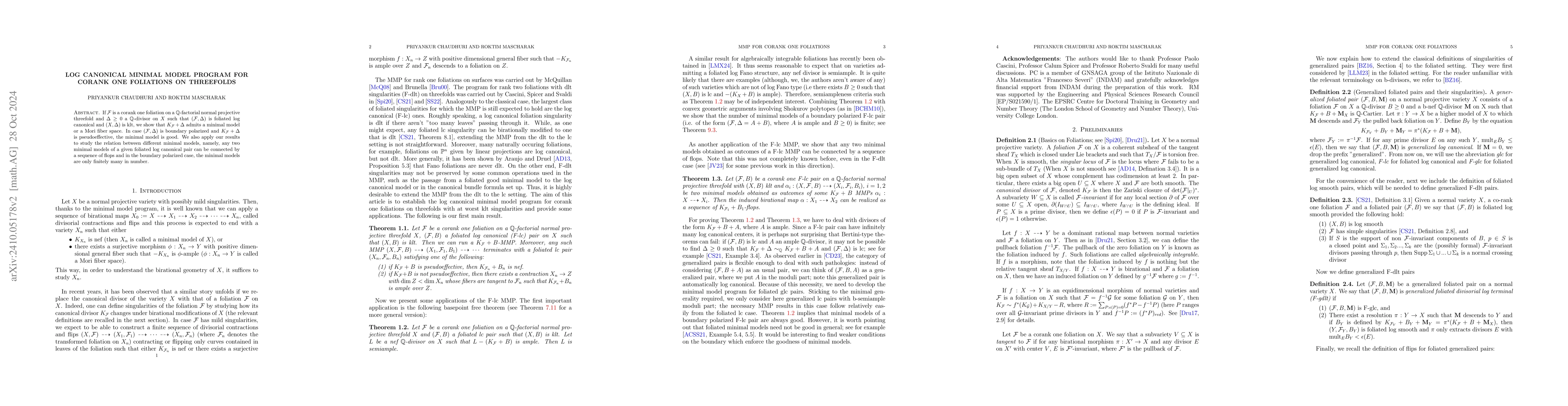Thumbnail for Log Canonical Minimal Model Program for corank one foliations on
  Threefolds