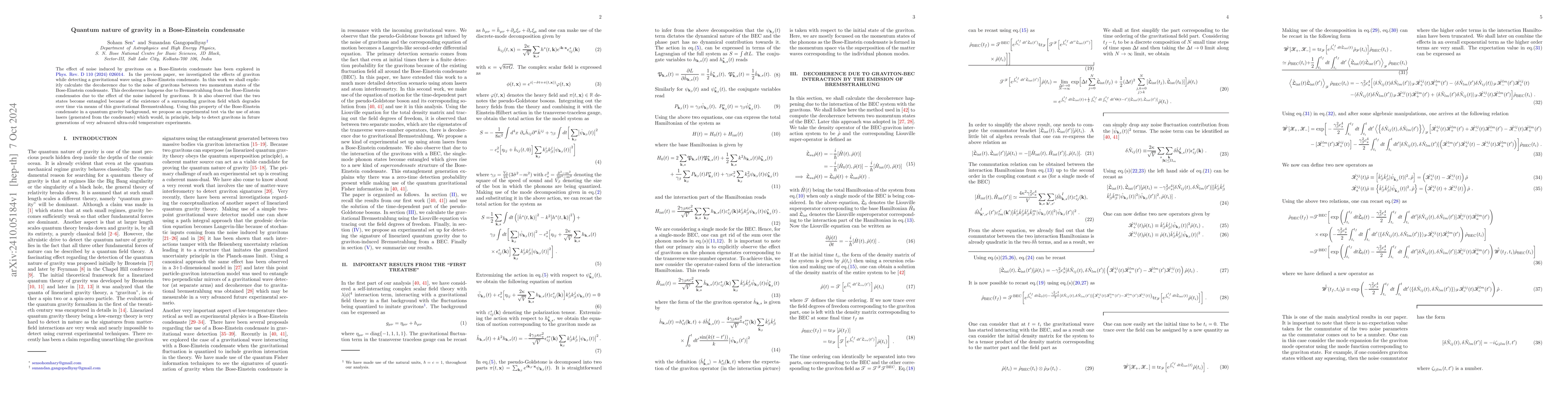 Thumbnail for Quantum nature of gravity in a Bose-Einstein condensate