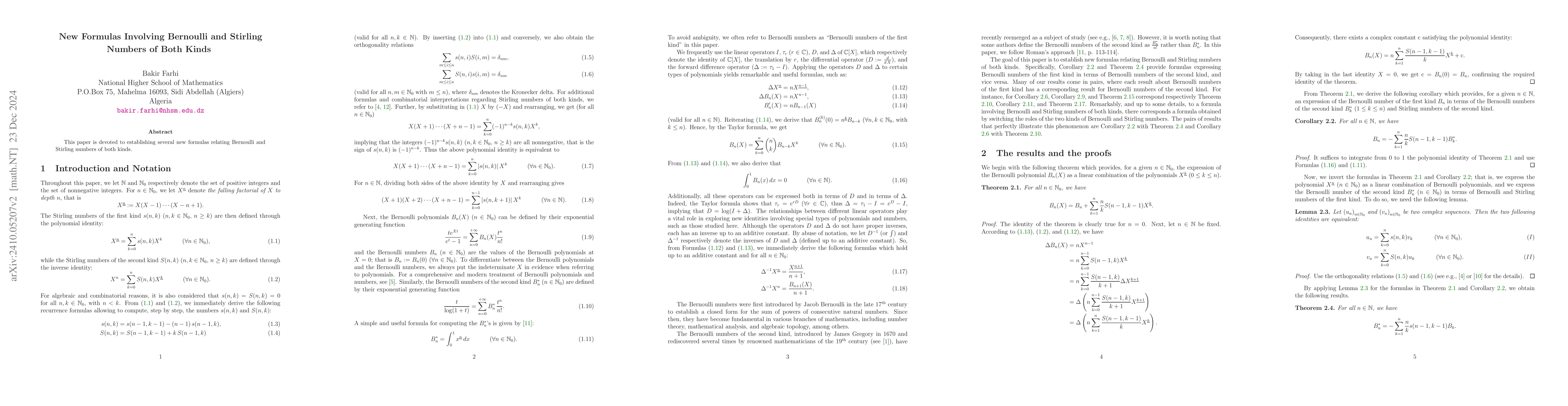 Thumbnail for New formulas involving Bernoulli and Stirling numbers of both kinds