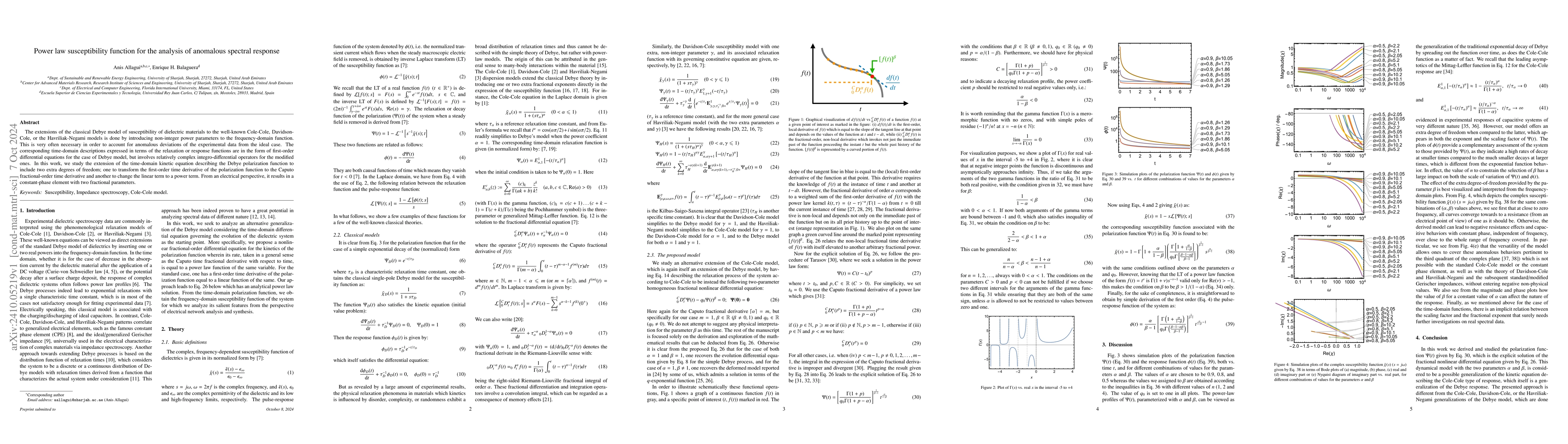 Thumbnail for Power law susceptibility function for the analysis of anomalous spectral
  response