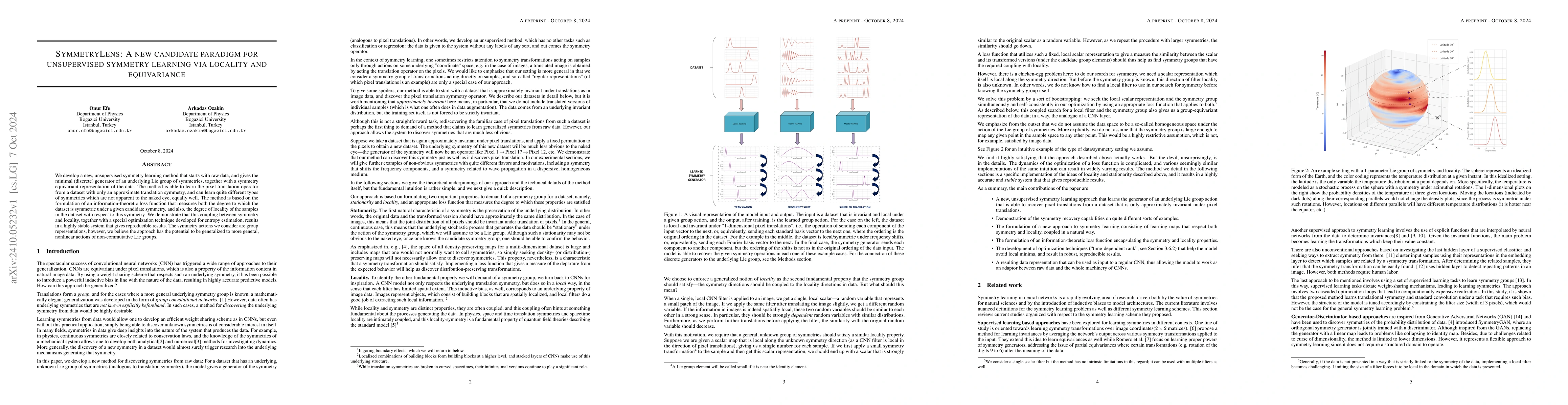 Thumbnail for SymmetryLens: A new candidate paradigm for unsupervised symmetry
  learning via locality and equivariance