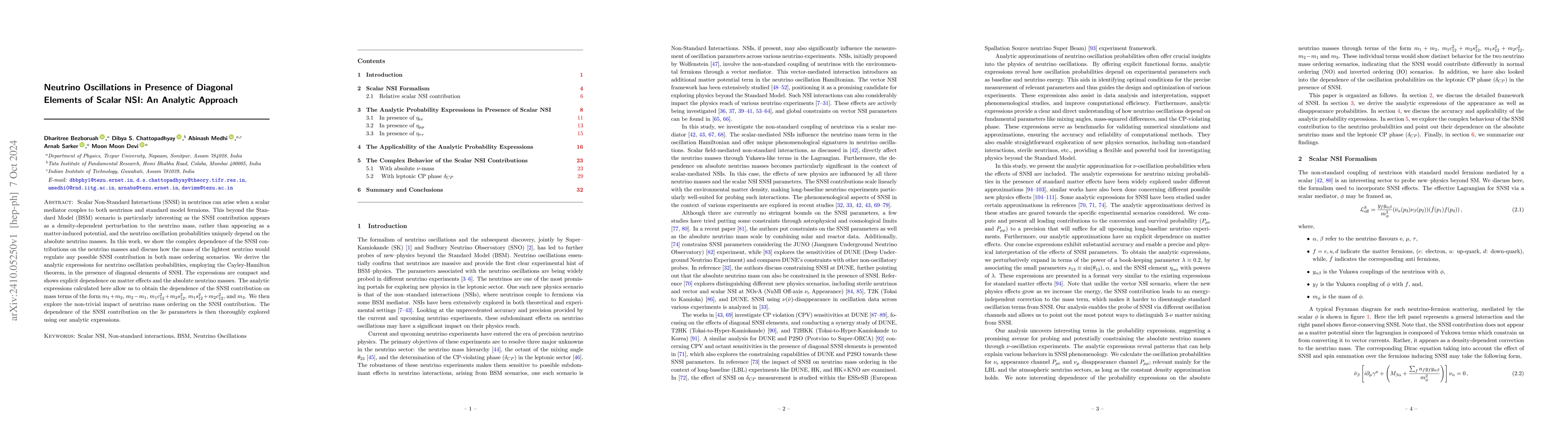 Thumbnail for Neutrino Oscillations in Presence of Diagonal Elements of Scalar NSI: An
  Analytic Approach