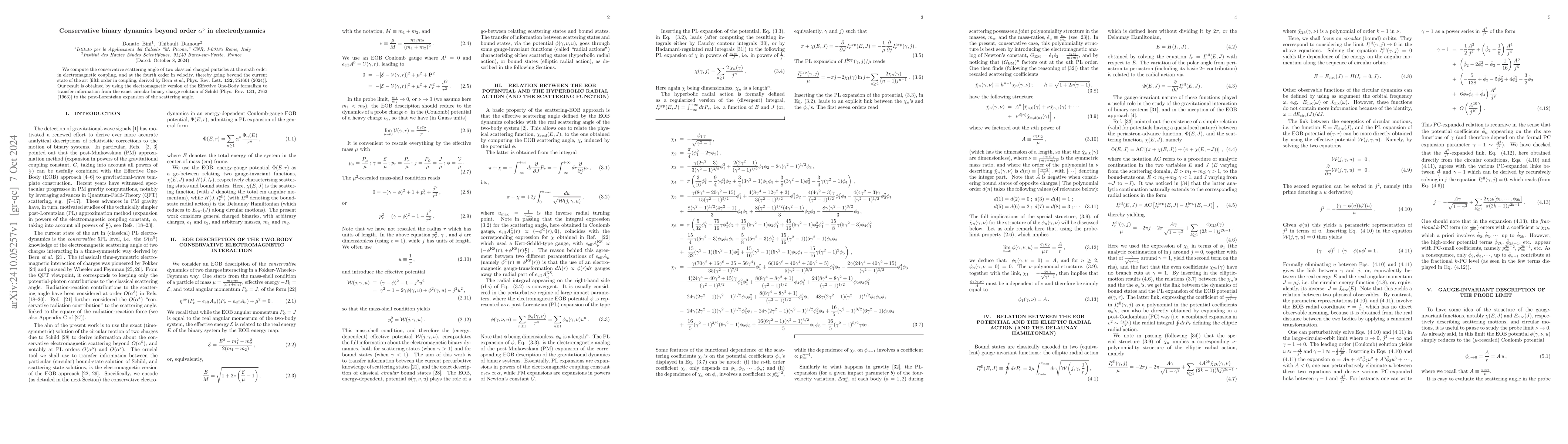 Thumbnail for Conservative binary dynamics beyond order $α^5$ in electrodynamics