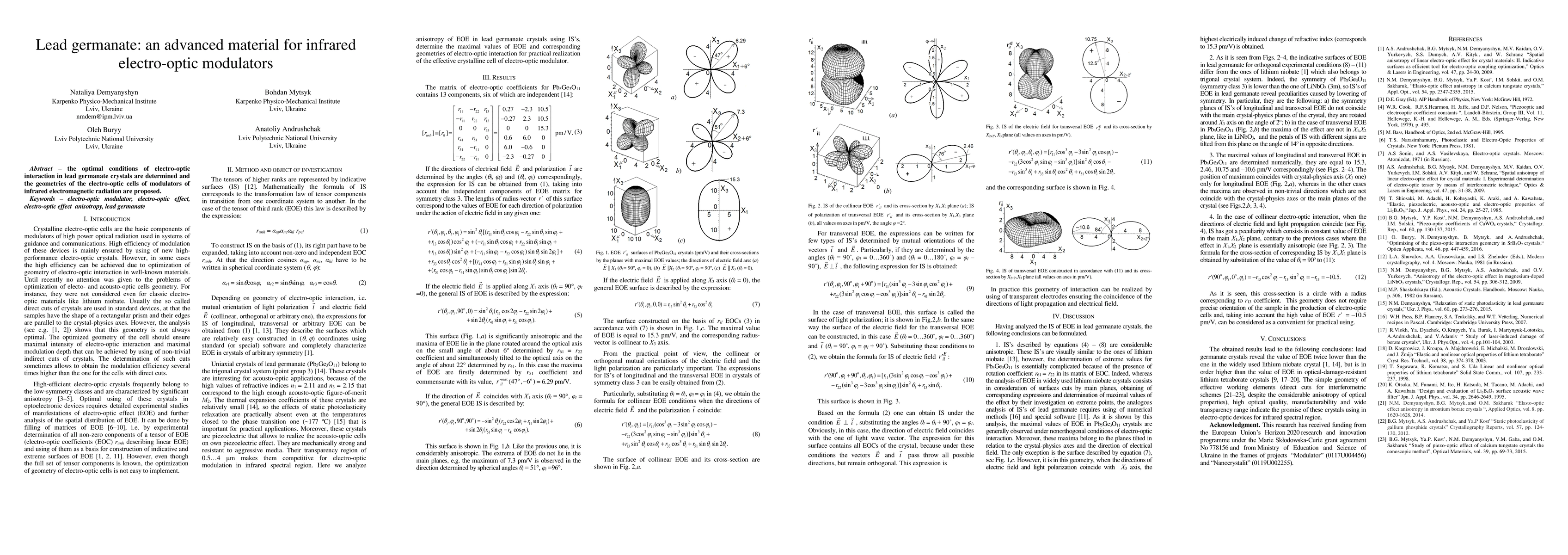 Thumbnail for Lead germanate: an advanced material for infrared electro-optic
  modulators