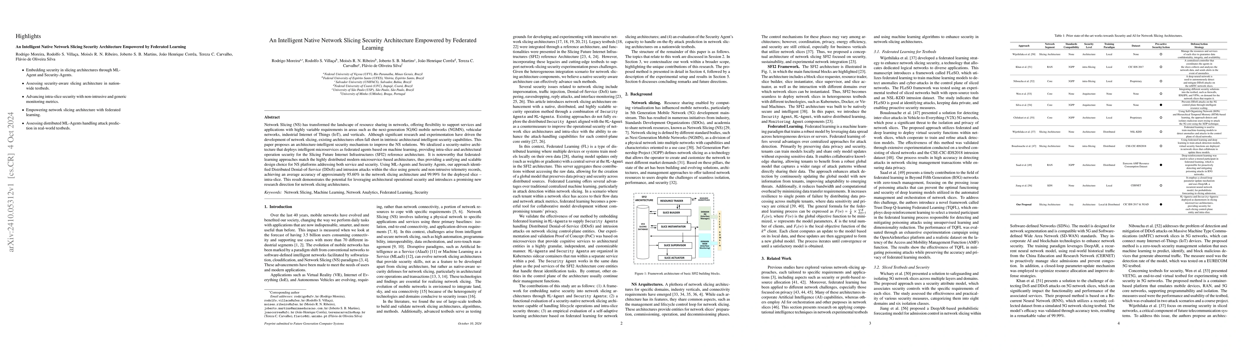 Thumbnail for An Intelligent Native Network Slicing Security Architecture Empowered by
  Federated Learning