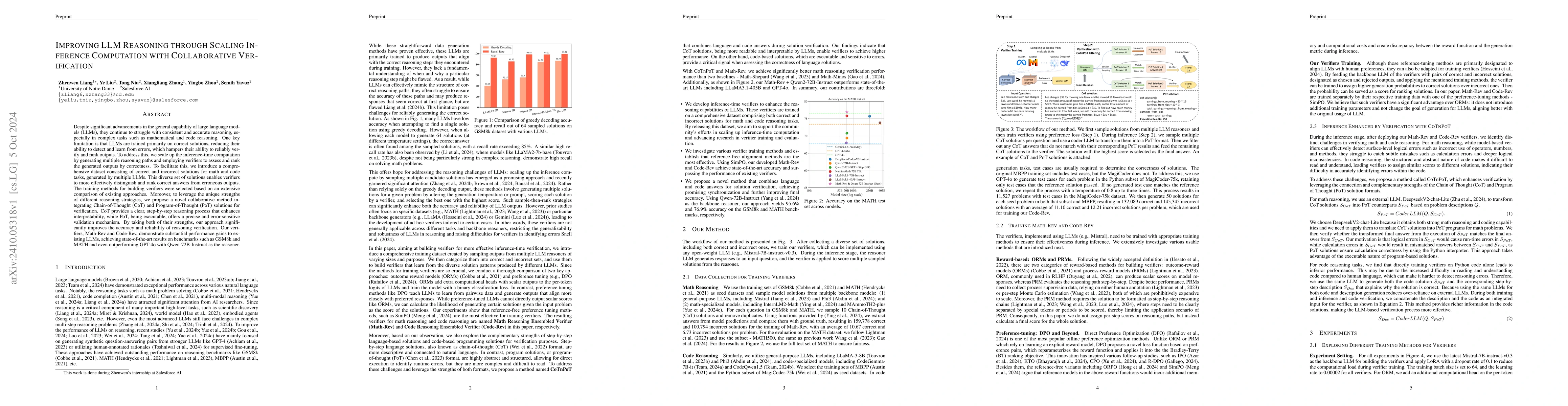 Thumbnail for Improving LLM Reasoning through Scaling Inference Computation with
  Collaborative Verification