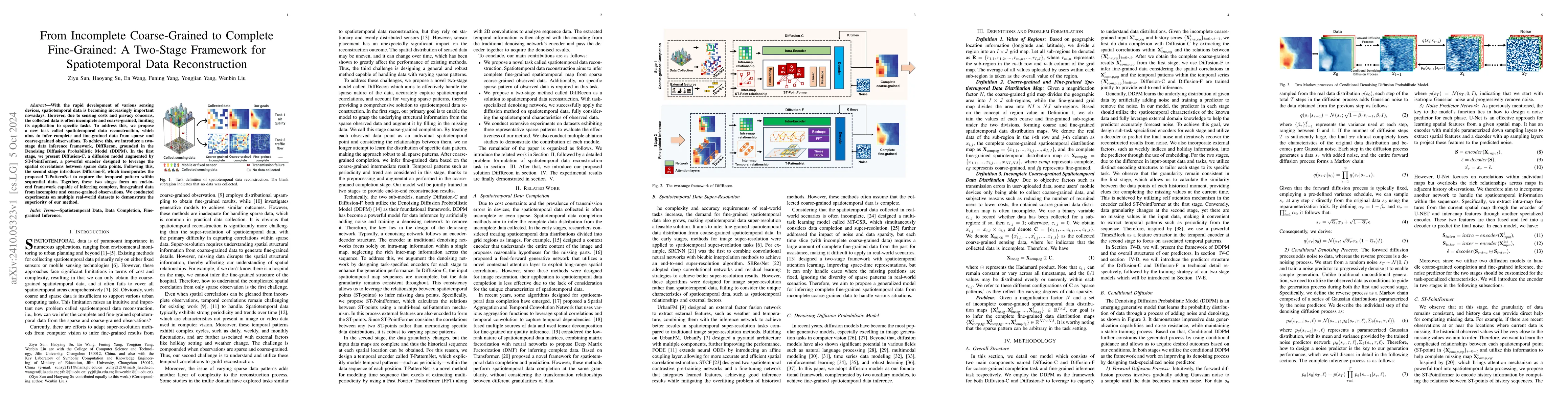 Thumbnail for From Incomplete Coarse-Grained to Complete Fine-Grained: A Two-Stage
  Framework for Spatiotemporal Data Reconstruction