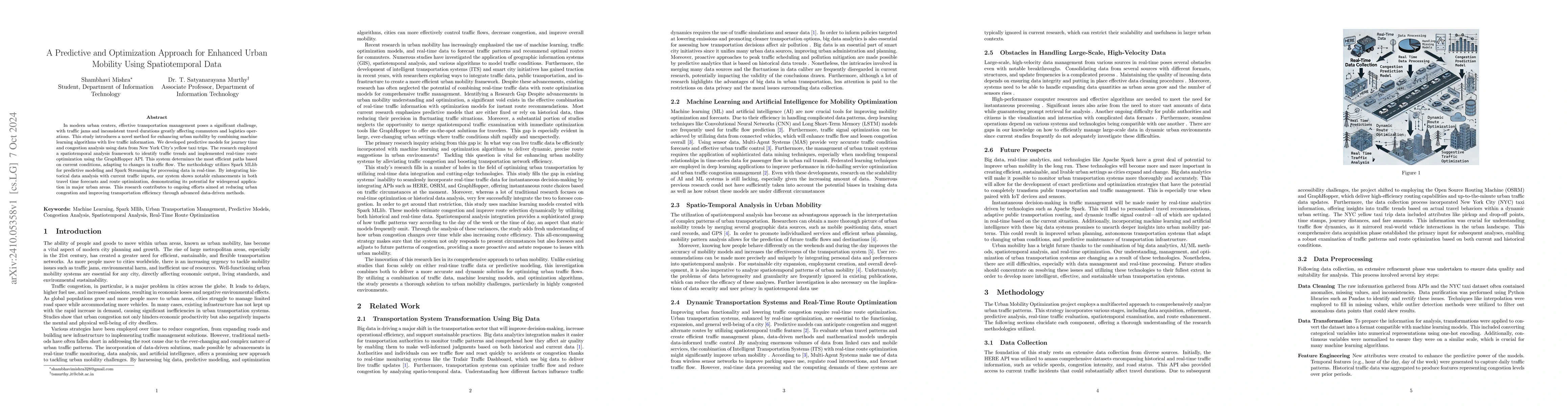 Thumbnail for A Predictive and Optimization Approach for Enhanced Urban Mobility Using
  Spatiotemporal Data