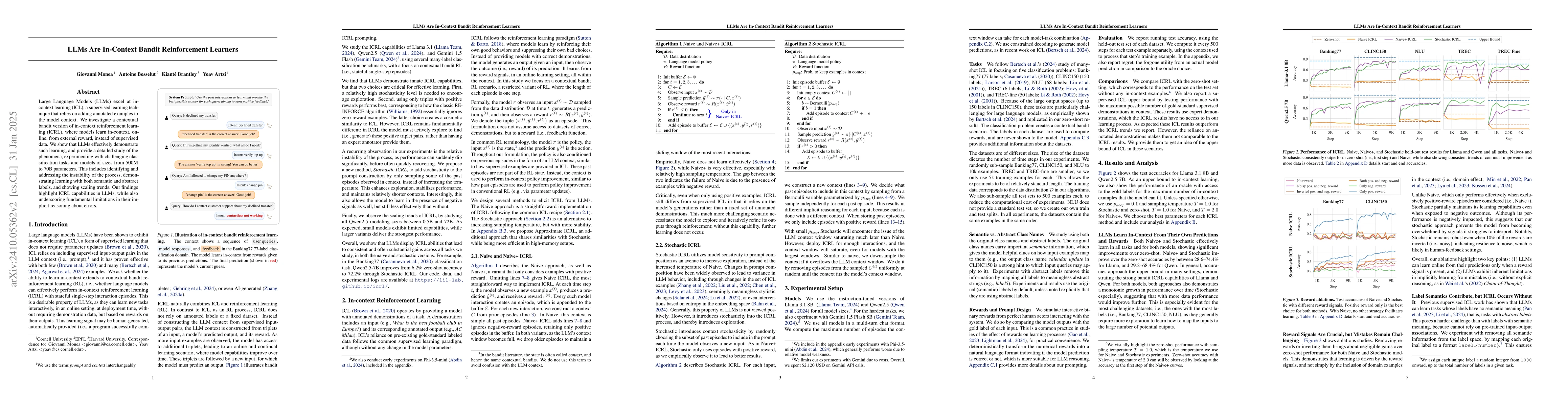 Thumbnail for LLMs Are In-Context Reinforcement Learners
