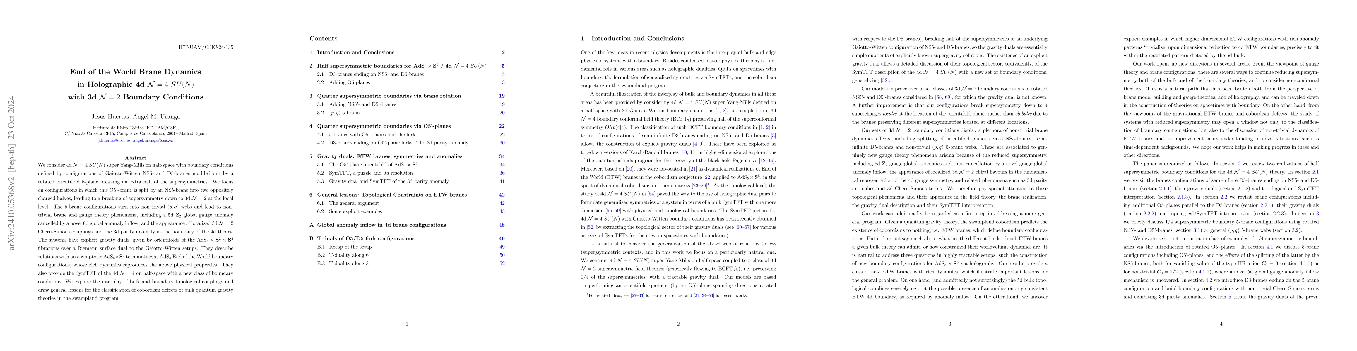 Thumbnail for End of the World Brane Dynamics in Holographic 4d $\mathcal{N}=4$ SU(N)
  with 3d $\mathcal{N}=2$ Boundary Conditions